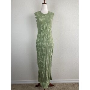 URU Kristine St. Rrik Silk Maxi Dress - O/S - Green Oriental Asian Fairy Vintage